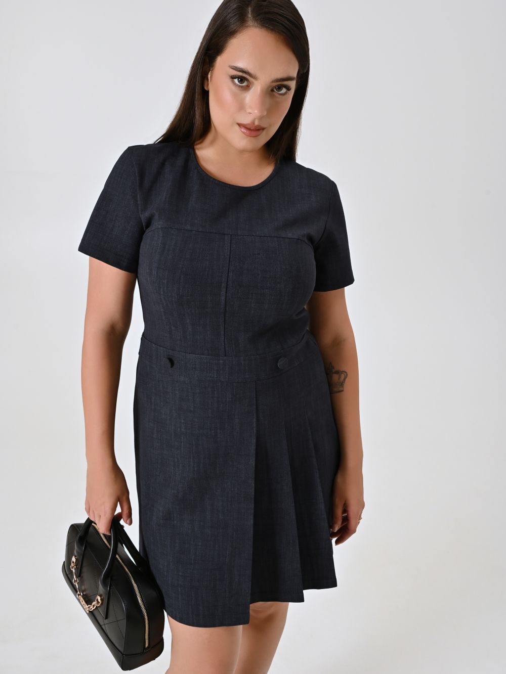 Tubino Punto Milano Fammato Curvy effetto Denim