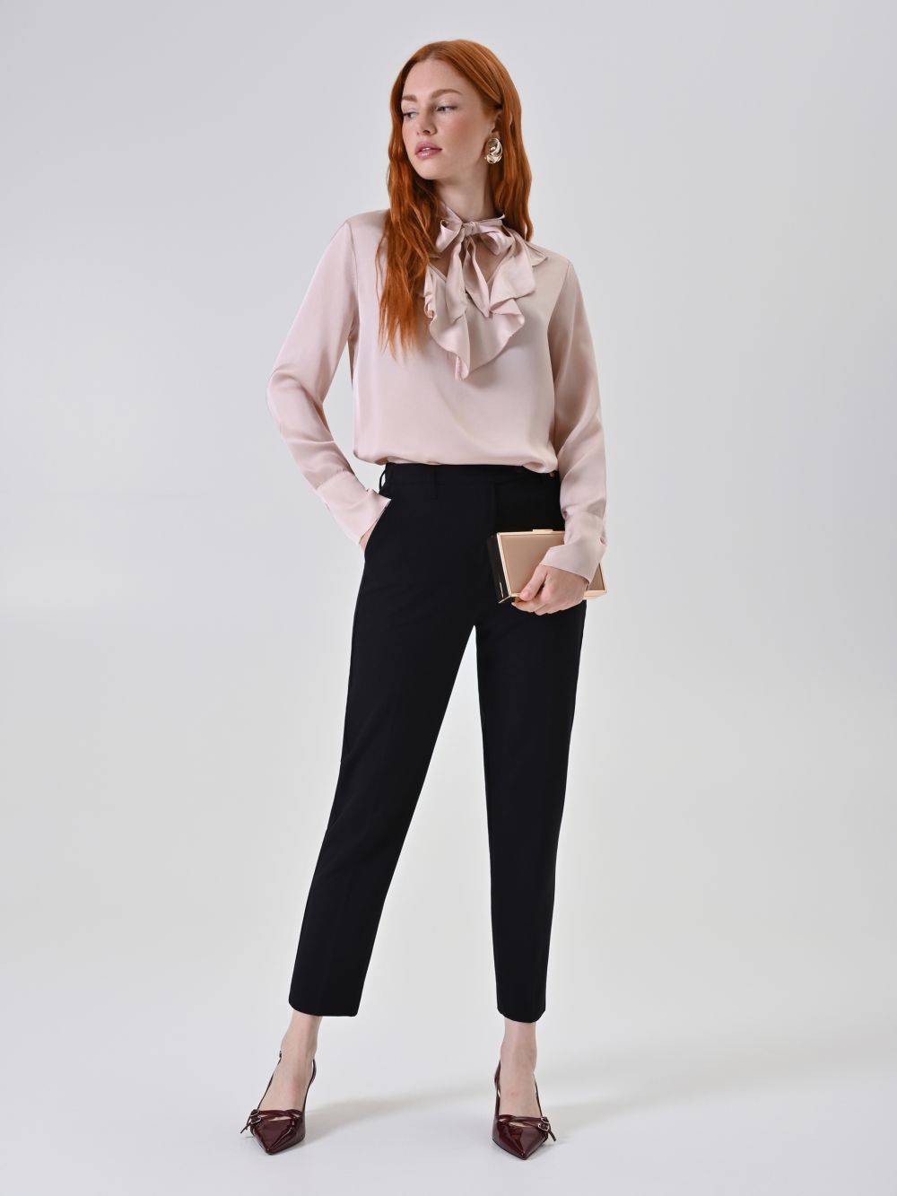 Pantaloni Neri in Poliviscosa