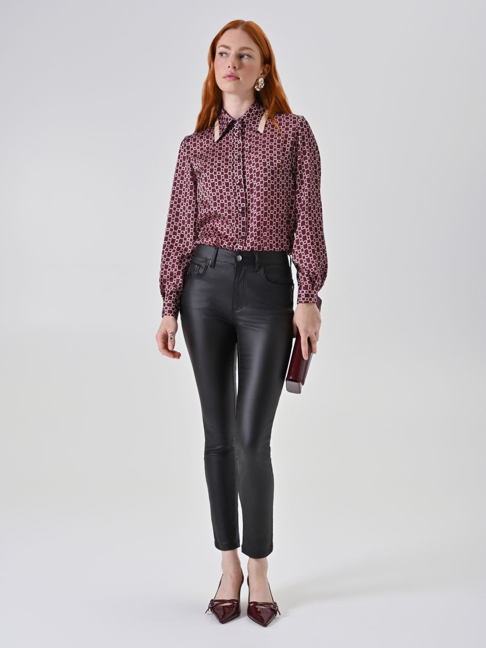 Black Faux-Leather Skinny Trousers