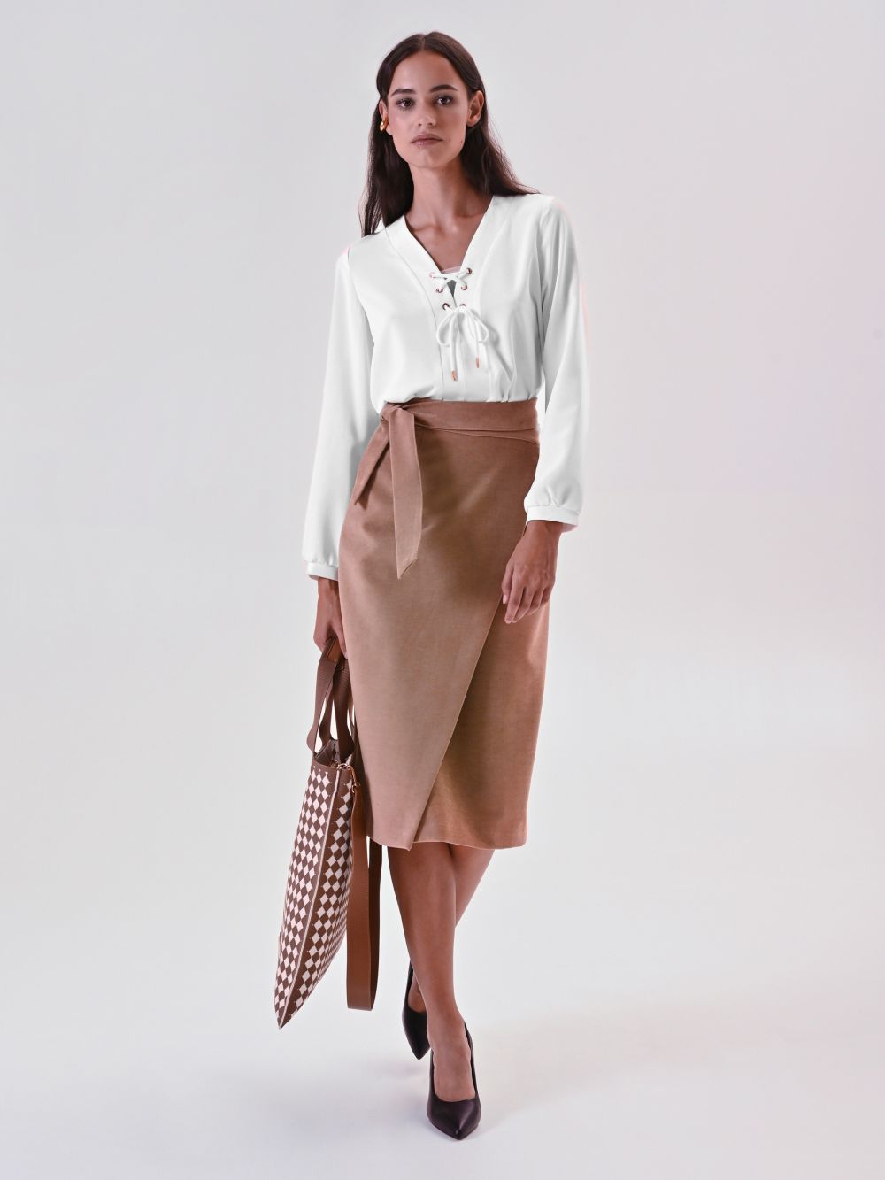 Suede Wrap Skirt