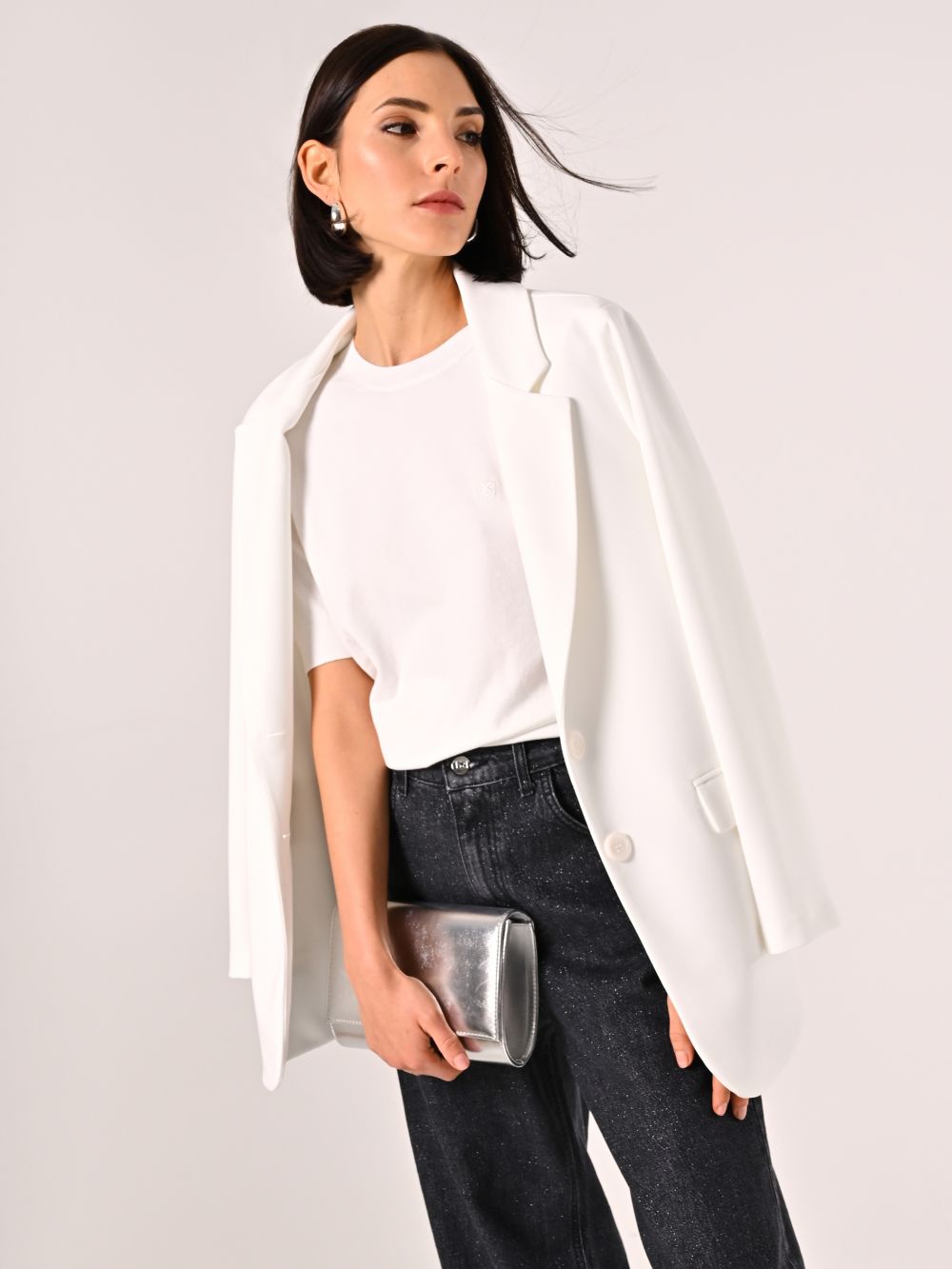 White Short-Sleeved Jumper