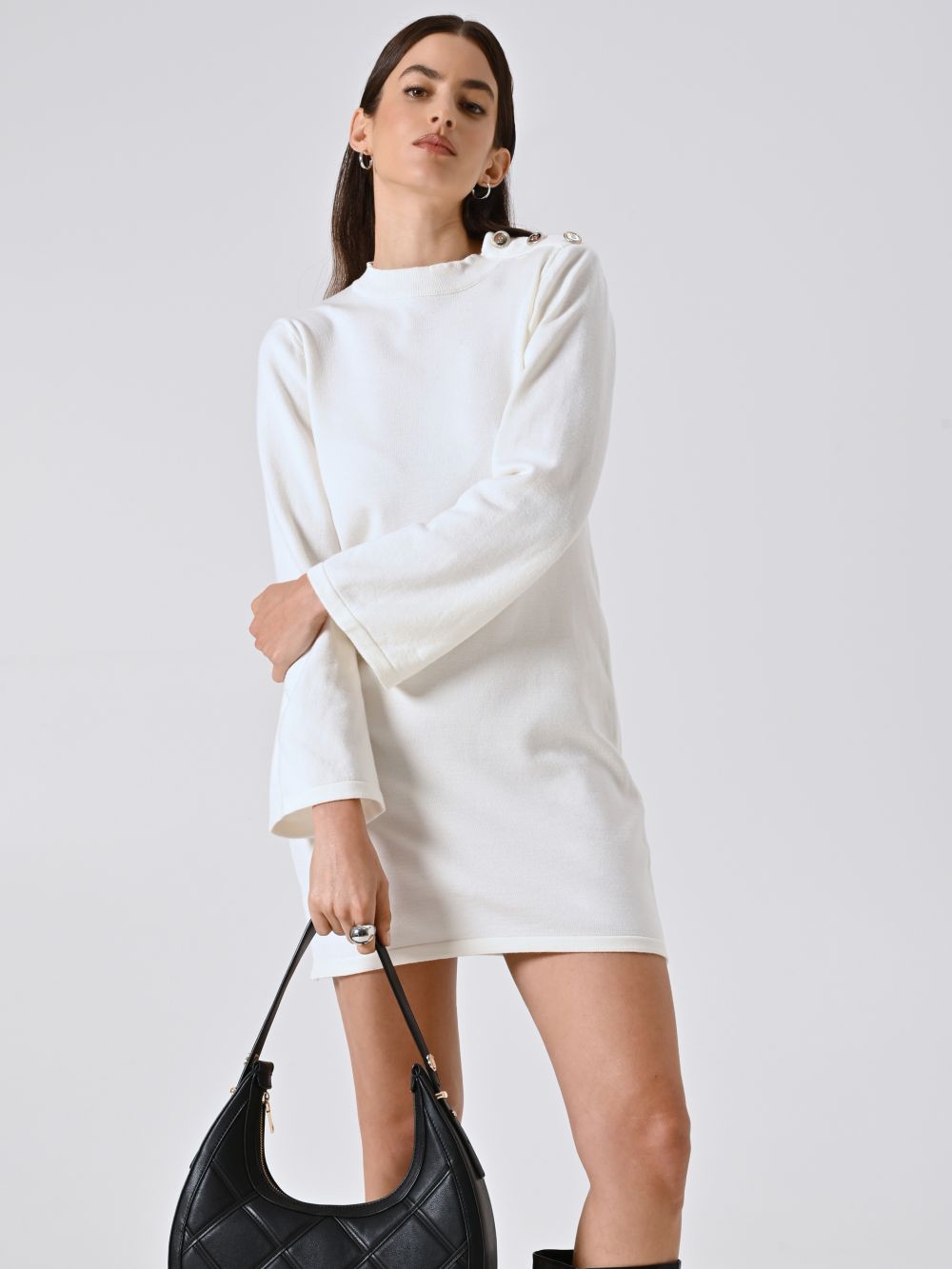 Abito in Maglia Bianco