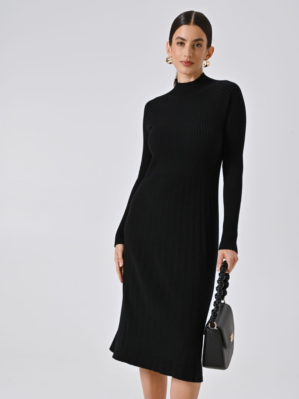 Abito in Maglia con Flessage Nero