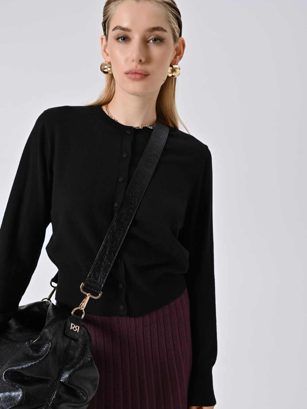 Cardigan Nero in Maglia