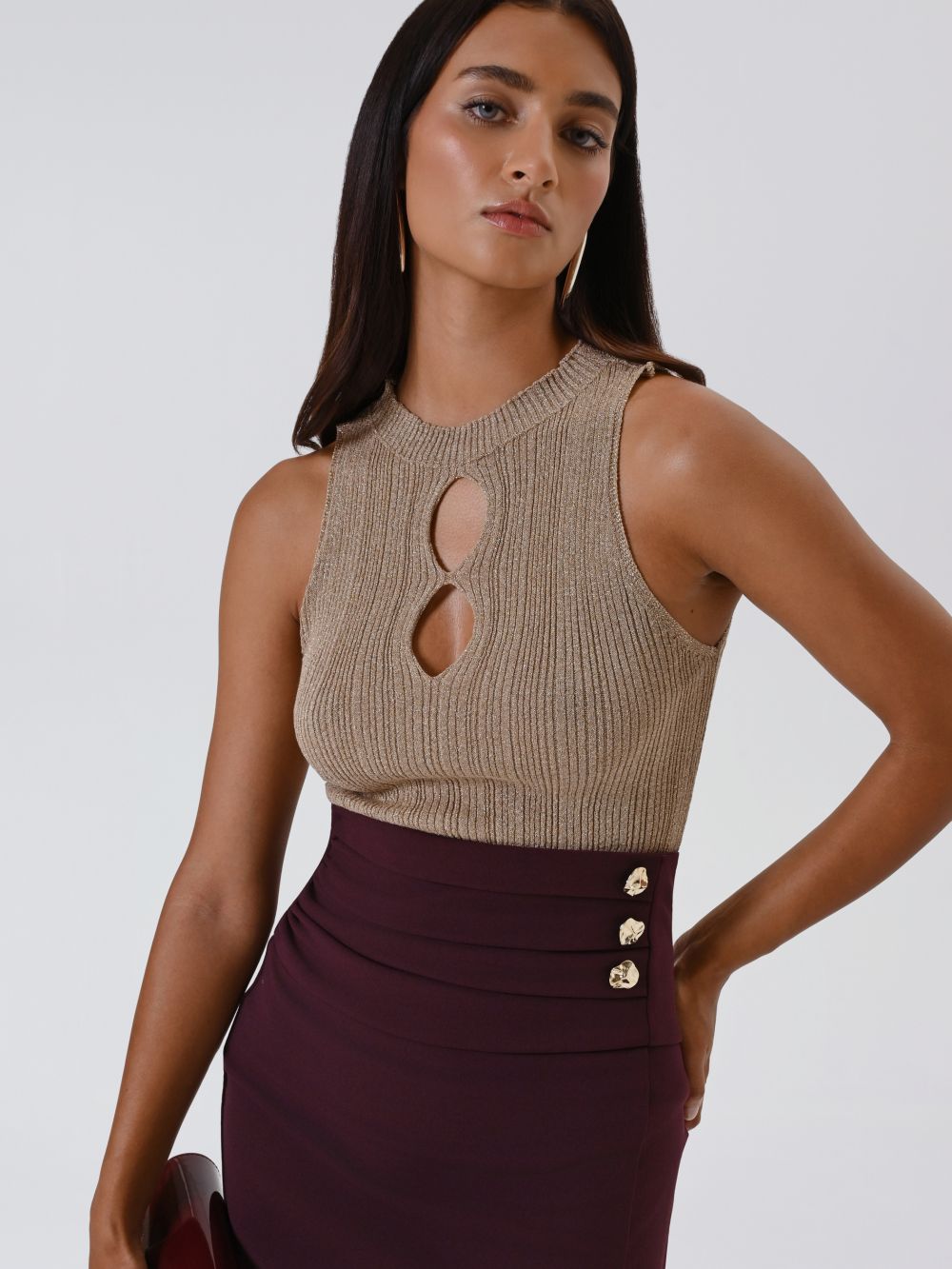 Top in Maglia Oro Lurex