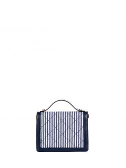 Blue and white striped bag det_2