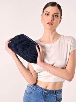 Pochette effet plissé bleue sp_e1
