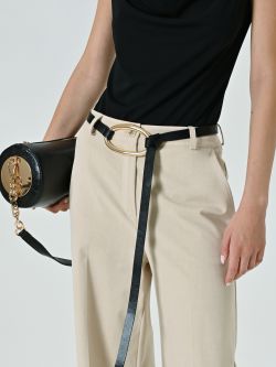 Thin black belt with buckle sp_e1