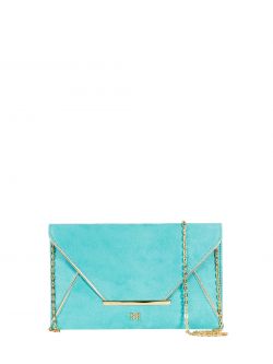 Suede-Effect Envelope Clutch in Turquoise det_4