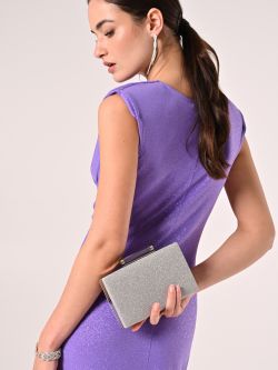 Pochette pailletée argentée in_i7