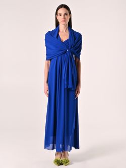 China Blue Georgette Stole det_1