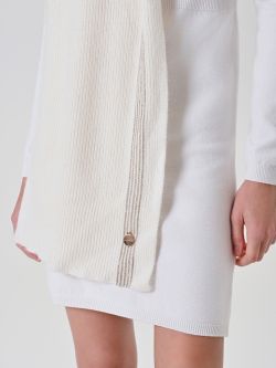 Cream White Knit Scarf 2 Rinascimento Cream White Knit Scarf in_i5