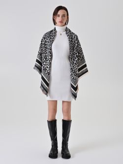 Black Animal Print Scarf 1 Rinascimento Black Animal Print Scarf det_1