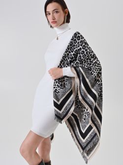 Black Animal Print Scarf 0 Rinascimento Black Animal Print Scarf sp_e1
