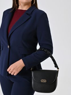 Borsa Nera con Manico Arricciato in_i7