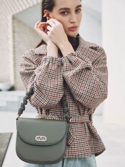 Military Green Bag with Ruched Handle sp_e1