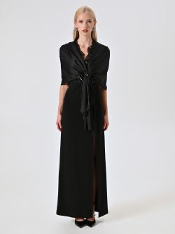 Étole noire en satin det_1