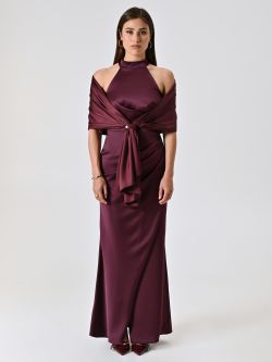 Stola in Raso Bordeaux det_1