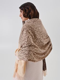 Bufanda con estampado de leopardo marrón 2 Rinascimento Bufanda con estampado de leopardo marrón in_i5