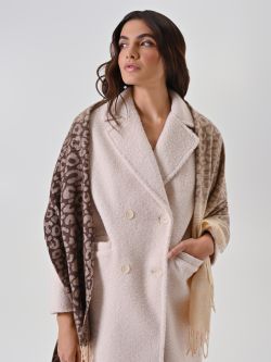 Bufanda con estampado de leopardo marrón 0 Rinascimento Bufanda con estampado de leopardo marrón sp_e1