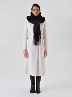 Bufanda negra con inserción de pelo sintético 1 Rinascimento Bufanda negra con inserción de pelo sintético det_1