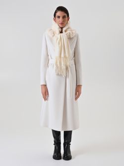 Bufanda blanca con inserción efecto pelo 1 Rinascimento Bufanda blanca con inserción efecto pelo det_1