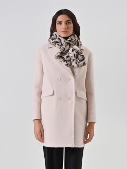 Beige Leopard Print Scarf det_1