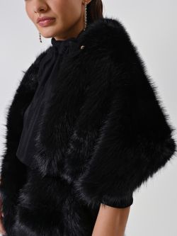 Black Faux-Fur Stole 3 Rinascimento Black Faux-Fur Stole in_i5