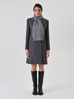Stone-Embellished Grey Scarf 1 Rinascimento Stone-Embellished Grey Scarf det_1