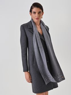 Stone-Embellished Grey Scarf 3 Rinascimento Stone-Embellished Grey Scarf in_i7