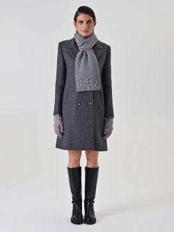 Stone-Embellished Grey Knit Gloves 1 Rinascimento Stone-Embellished Grey Knit Gloves det_1