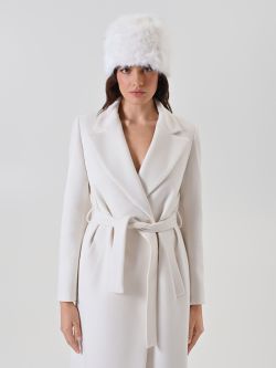 Cream White Faux Fur Hat det_1