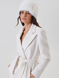 Cream White Faux Fur Hat sp_e1
