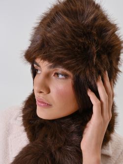 Brown Faux Fur Cossack Hat 2 Rinascimento Brown Faux Fur Cossack Hat in_i5