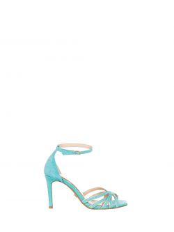Suede-Effect Sandals in Turquoise det_4