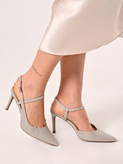 Platinum Glitter Slingbacks in_i5
