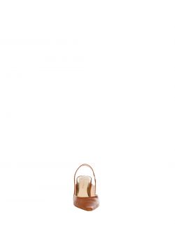 Brown Faux Leather Slingbacks det_3