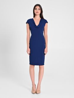 Sheath Dress with Draped Neckline det_1