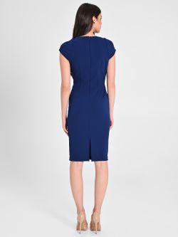 Sheath Dress with Draped Neckline det_3
