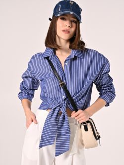 Lurex Stripe Shirring Frill Top | Pasand by ne Quittez pas