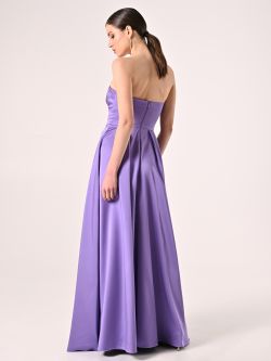 Robe longue lilas en satin det_3