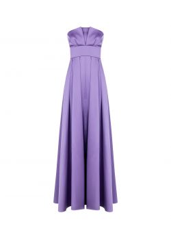 Robe longue lilas en satin det_4