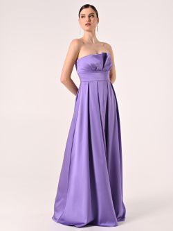 Robe longue lilas en satin in_i7