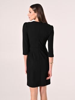 Black Wrap Sheath Dress det_3