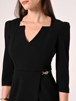 Black Wrap Sheath Dress in_i5