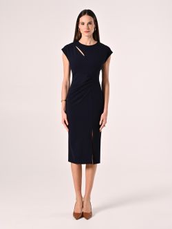 Blue Sheath Dress with Cut-out Detail det_1