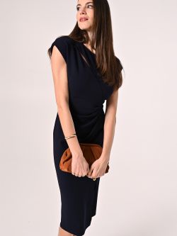 Blue Sheath Dress with Cut-out Detail sp_e1