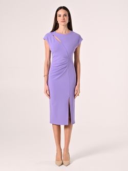 Lavender Purple Sheath Dress with Cut-out Detail det_1