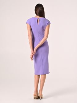 Lavender Purple Sheath Dress with Cut-out Detail det_3