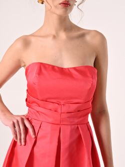 Bustierkleid mit Tellerrock aus Twilll in Kamelienrosa in_i5